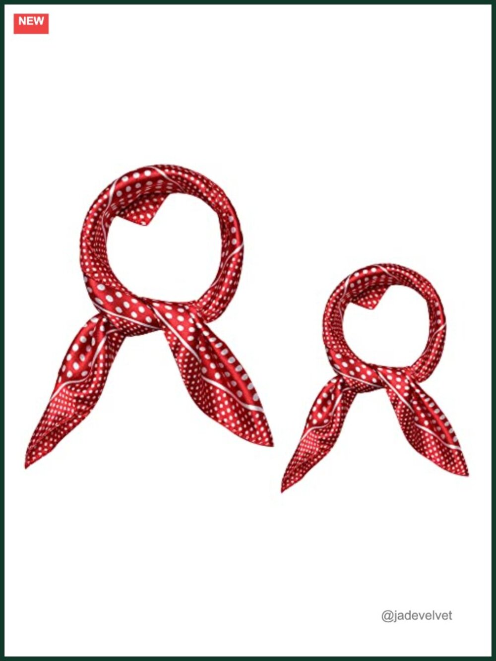 2Pc Polyester Satin Printed Square Kerchief Hair Wrap Neck Scarf